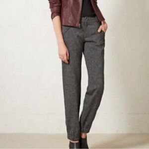 Elevenses anthropologie gray Black pant woman Pembroke casual jogger tweed y2k